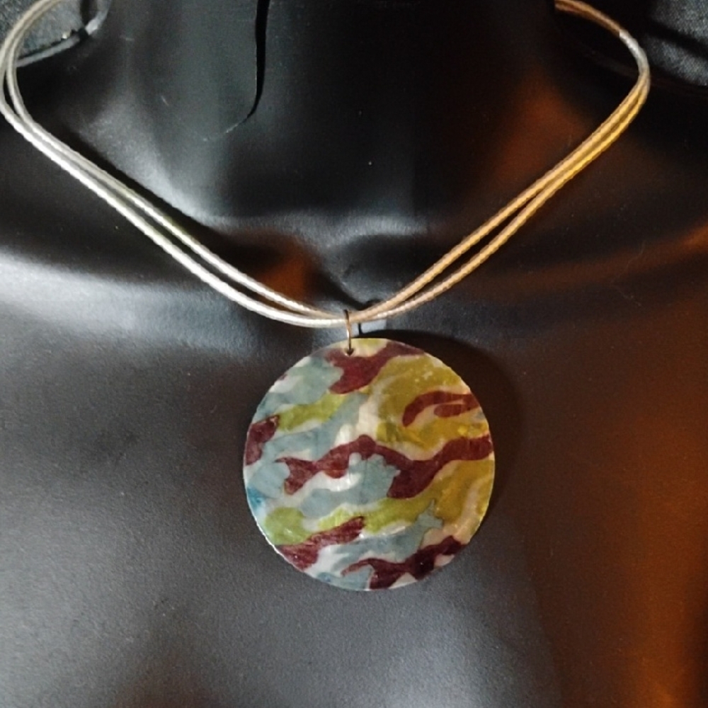 Private Label Multicolor Camouflage Pendant Necklace